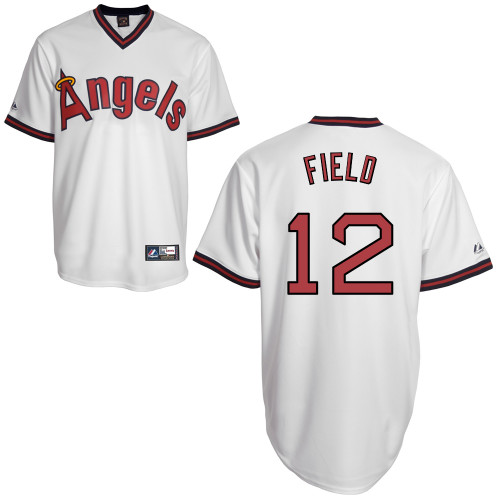 Tommy Field #12 MLB Jersey-Los Angeles Angels of Anaheim Men's Authentic Cooperstown White Baseball Jersey